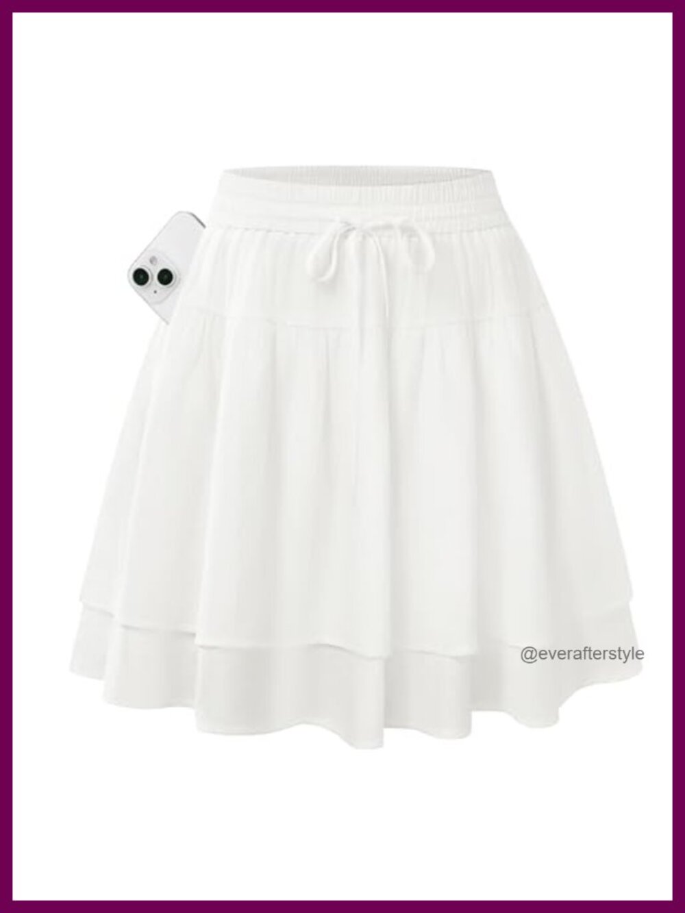 Tiered Ruffle Mini Skort with Pockets High Waist Flowy Skirt